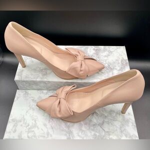 NAPOLEONI Made in Italy Leather Heels Pumps with Bow. EU size 39